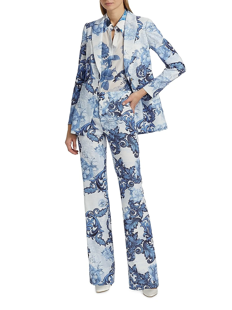 Breann Floral Peak Lapel Blazer