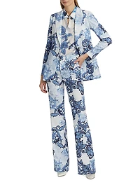 Breann Floral Peak Lapel Blazer