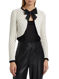 Dannie Bow Knit Cropped Cardigan