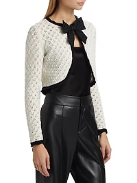 Dannie Bow Knit Cropped Cardigan