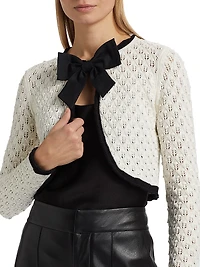 Dannie Bow Knit Cropped Cardigan