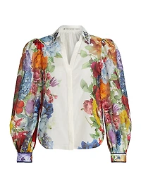 Roanne Floral Cotton-Silk Blouse