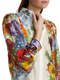 Roanne Floral Cotton-Silk Blouse
