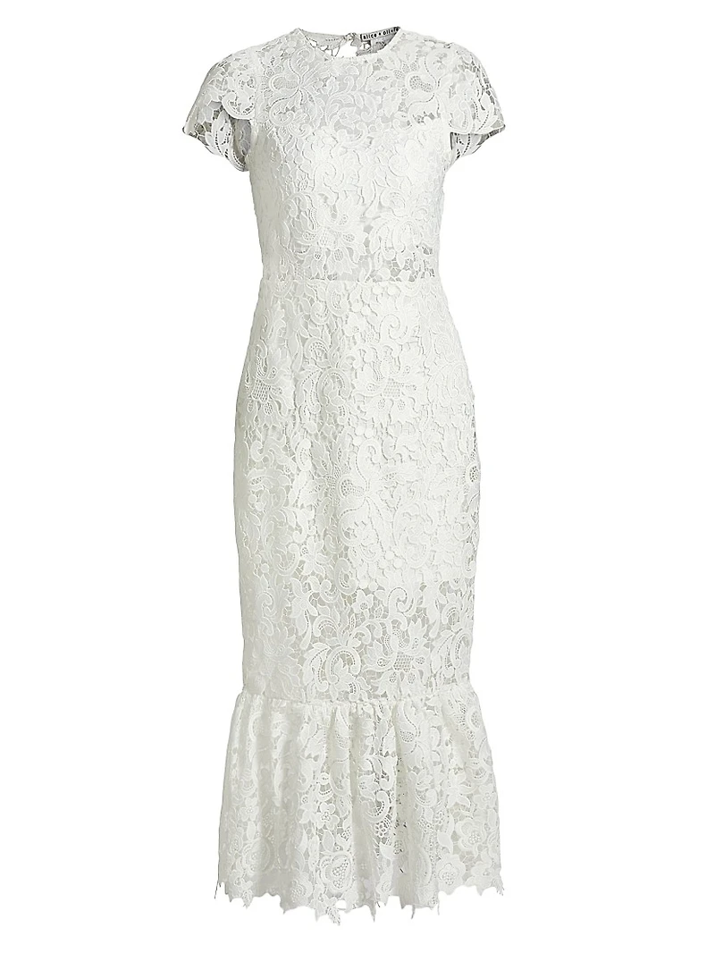 Clover Open Back Lace Midi-Dress