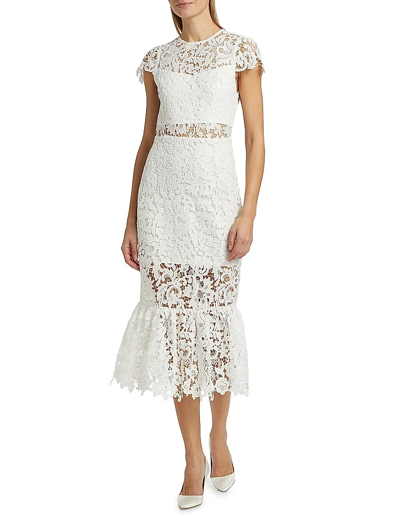 Clover Open Back Lace Midi-Dress