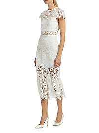 Clover Open Back Lace Midi-Dress