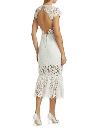 Clover Open Back Lace Midi-Dress
