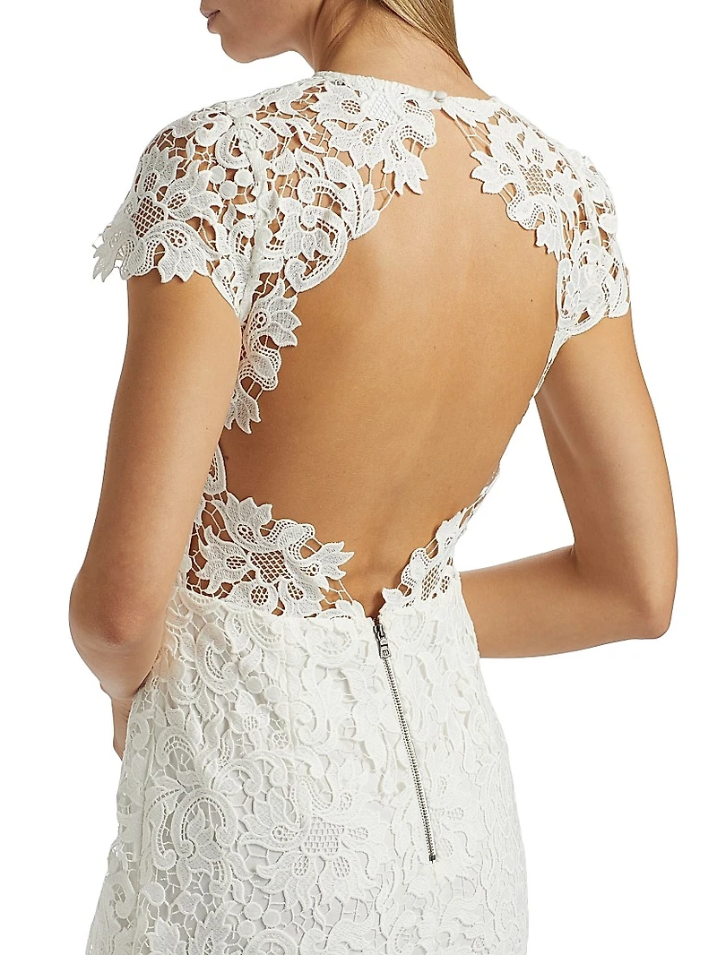Clover Open Back Lace Midi-Dress