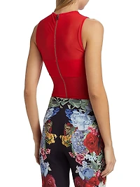 Bandeau Sleeveless Sheer Crewneck Bodysuit