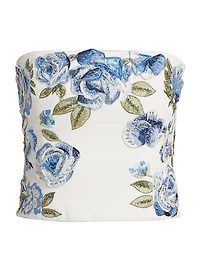 Cece Floral Embroidered Crop Top