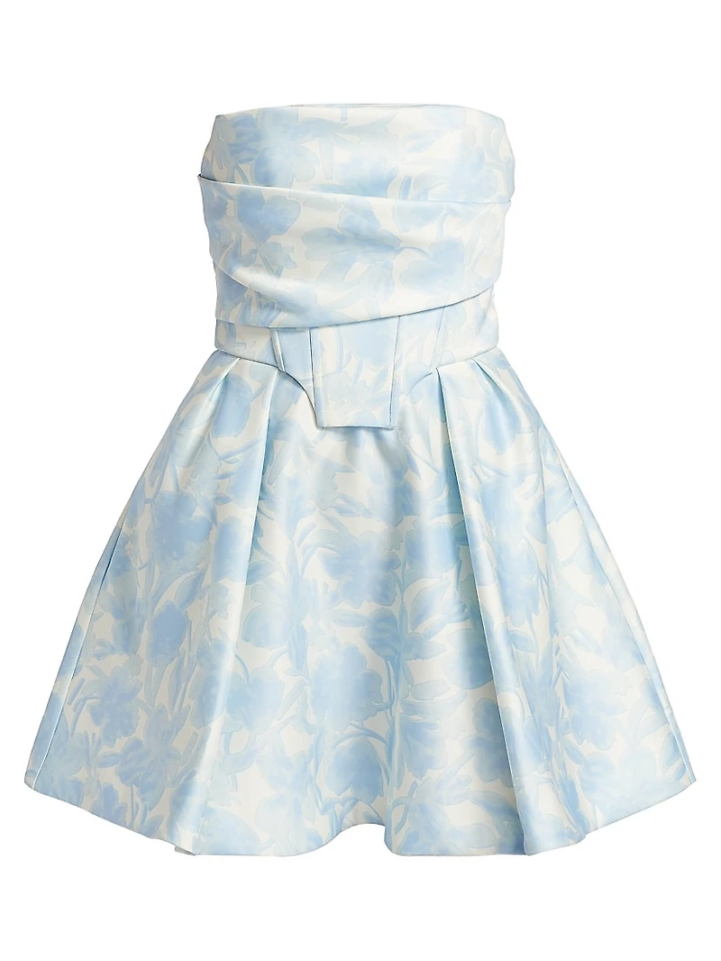 Floral Peak Top Stitch Minidress