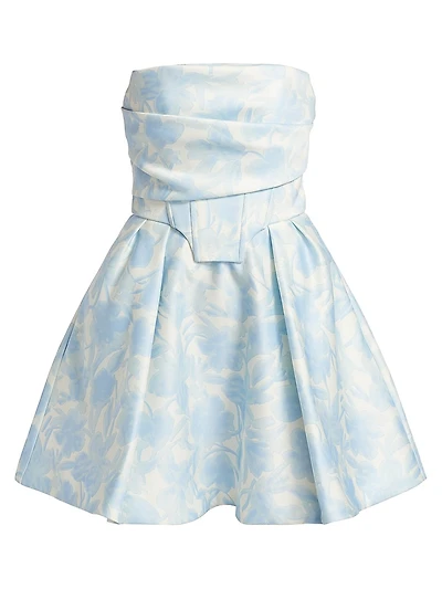 Floral Peak Top Stitch Minidress