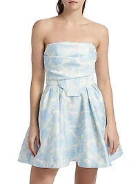 Floral Peak Top Stitch Minidress