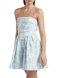 Floral Peak Top Stitch Minidress