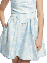 Floral Peak Top Stitch Minidress