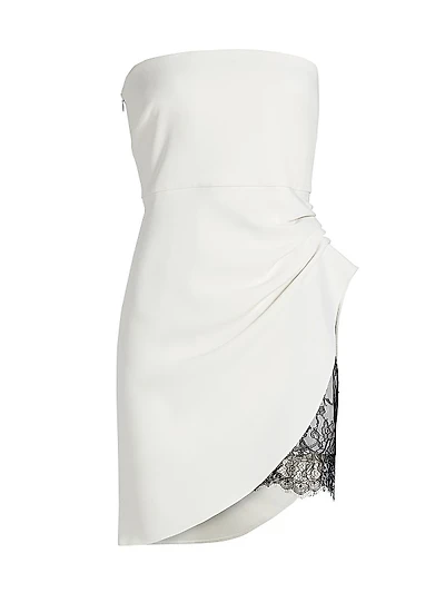 Lace-Trimmed Strapless Minidress