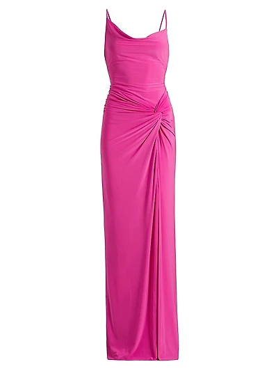 Gathered Cowlneck Gown