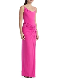 Gathered Cowlneck Gown