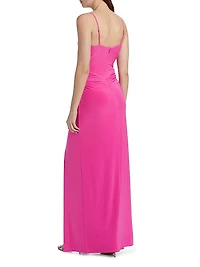 Gathered Cowlneck Gown