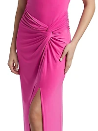 Gathered Cowlneck Gown