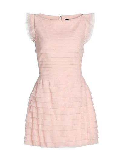 Tulle Sleeveless Tiered Minidress