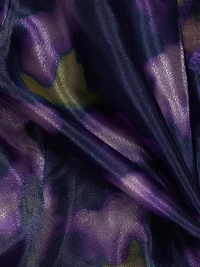 Printed Organza Sleeveless Gown