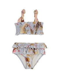Little Girl's & 2-Piece Aqua Pam Floral Bikini Swimsuit