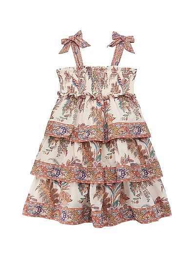 Little Girl's & Tiered Paisley Dress