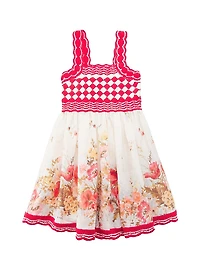 Girl's Crochet Knit Floral Dress
