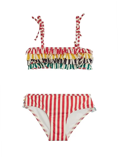 Little Girl's & 2-Piece Striped Bikini Swimsuit
