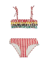 Little Girl's & 2-Piece Striped Bikini Swimsuit