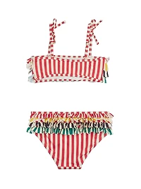 Little Girl's & 2-Piece Striped Bikini Swimsuit