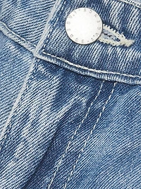Blaine Distressed Denim Low-Rise Stovepipe Crop Jeans