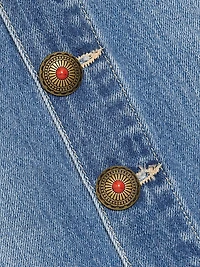 Kathleen Button-Front Denim Midi-Skirt