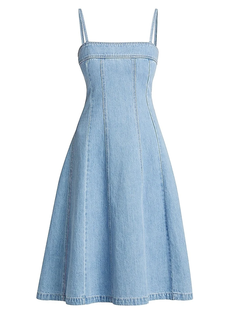 Mitzy Seamed Denim Midi-Dress
