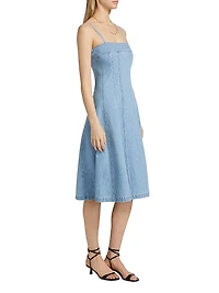 Mitzy Seamed Denim Midi-Dress