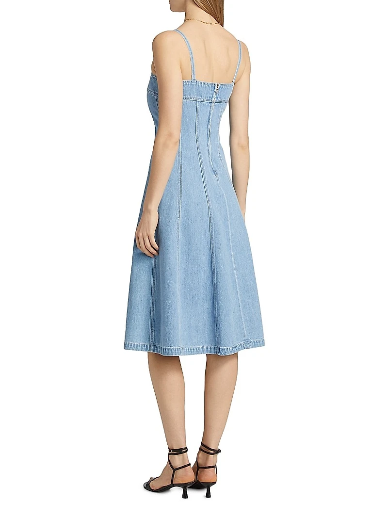 Mitzy Seamed Denim Midi-Dress
