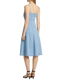 Mitzy Seamed Denim Midi-Dress