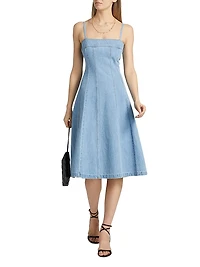 Mitzy Seamed Denim Midi-Dress