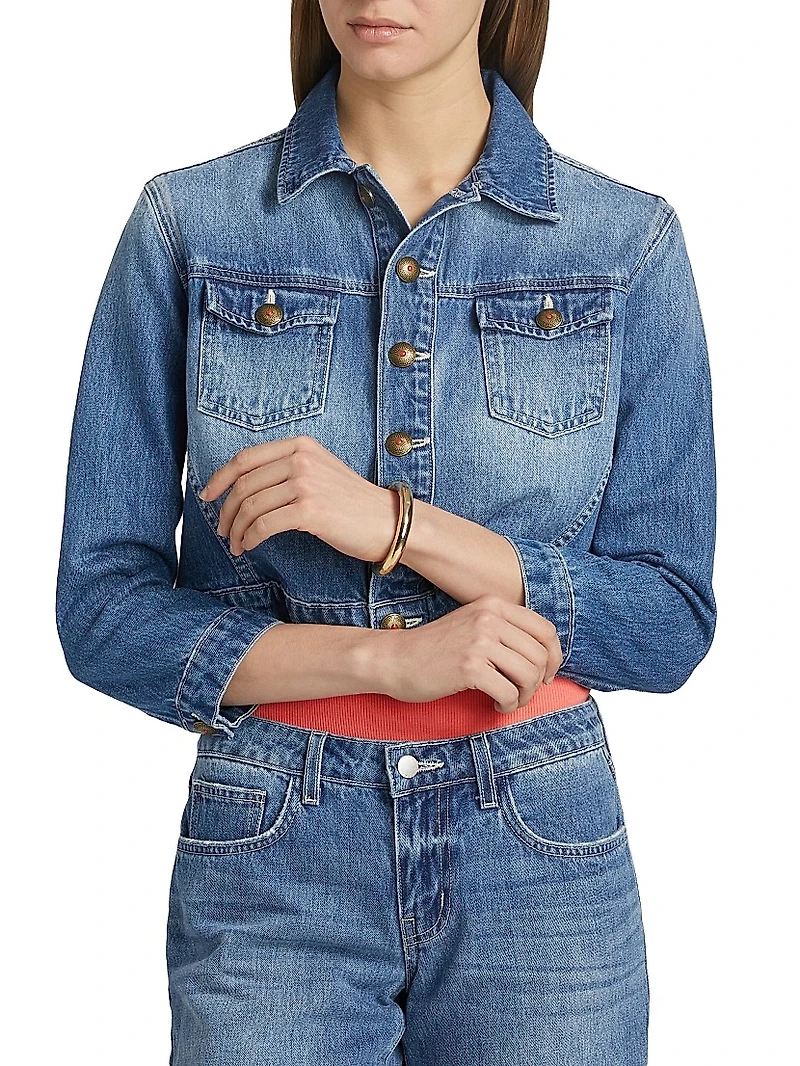 Koda Washed Denim Crop Jacket