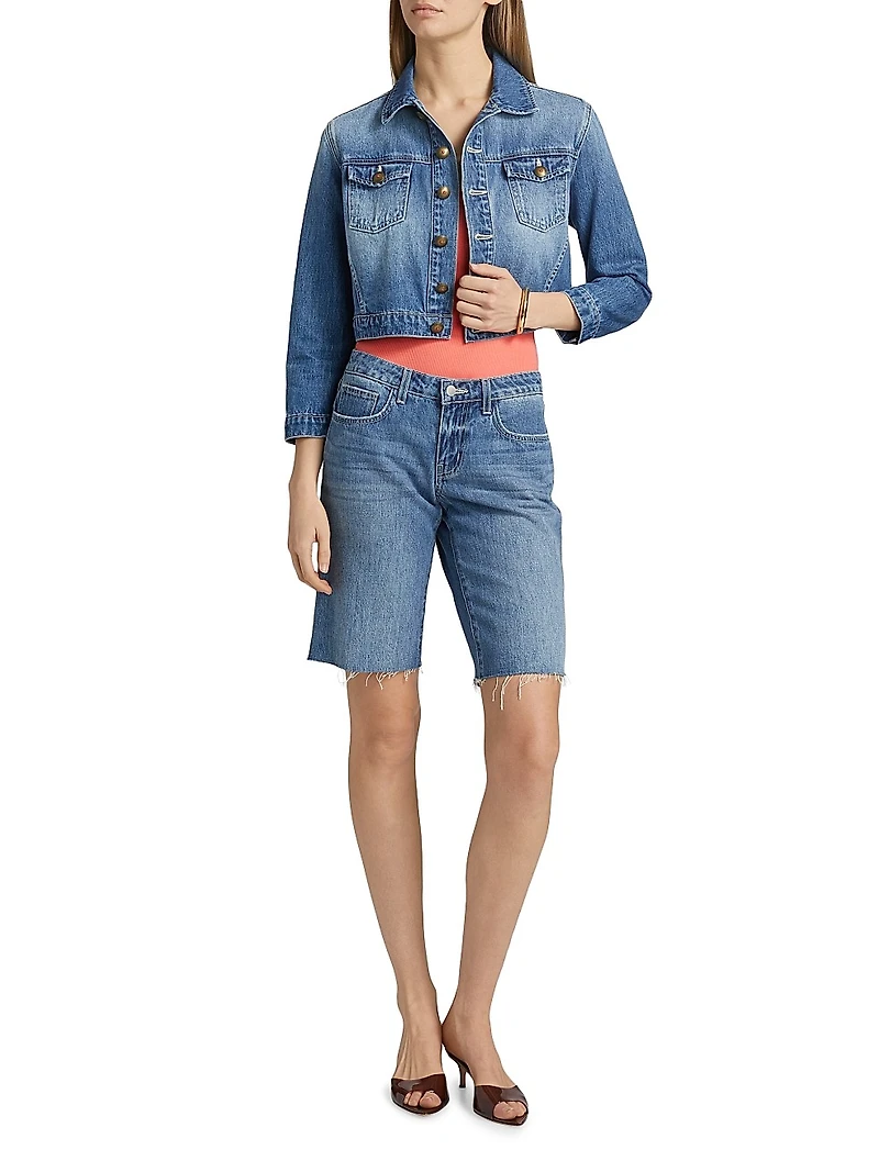 Koda Washed Denim Crop Jacket