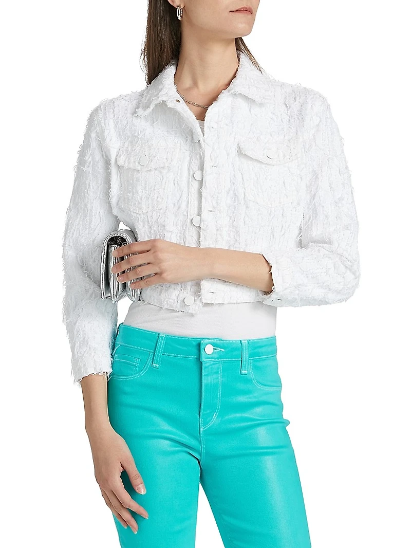 Koda Texured Denim Cropped Jacket