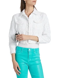 Koda Texured Denim Cropped Jacket