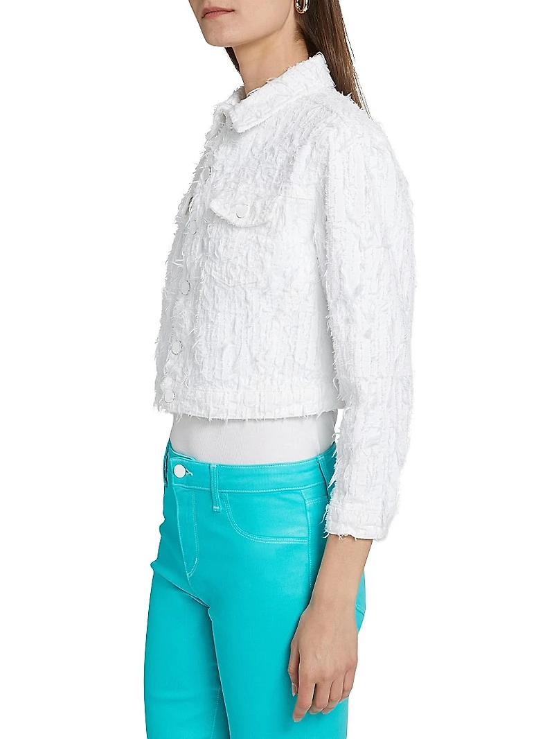 Koda Texured Denim Cropped Jacket