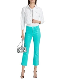 Koda Texured Denim Cropped Jacket