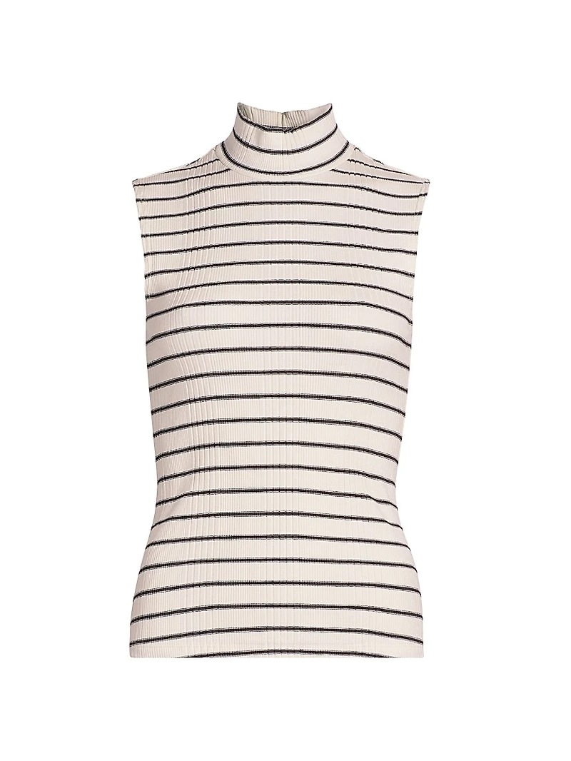 Rosie Striped Mock Turtleneck Top