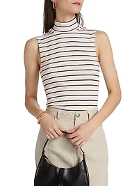 Rosie Striped Mock Turtleneck Top