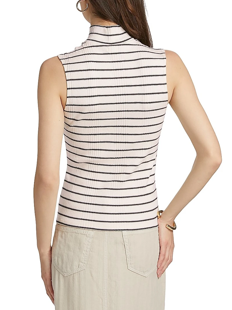 Rosie Striped Mock Turtleneck Top