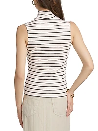 Rosie Striped Mock Turtleneck Top