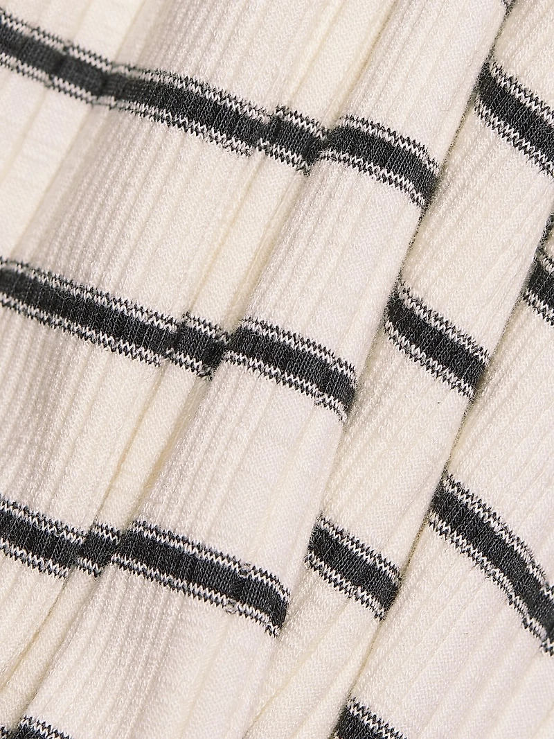 Rosie Striped Mock Turtleneck Top